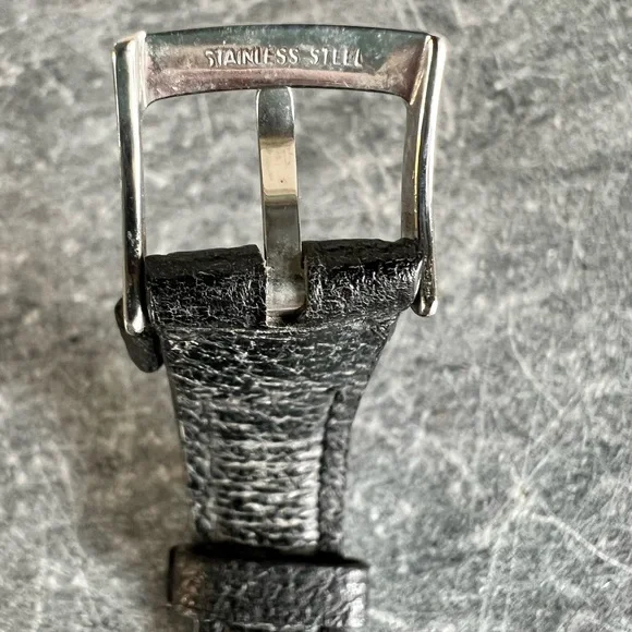 Bvlgari Diamond Black Face Stainless Steel & Black Leather Women's Watch BB26SL - Picture 5 of 13